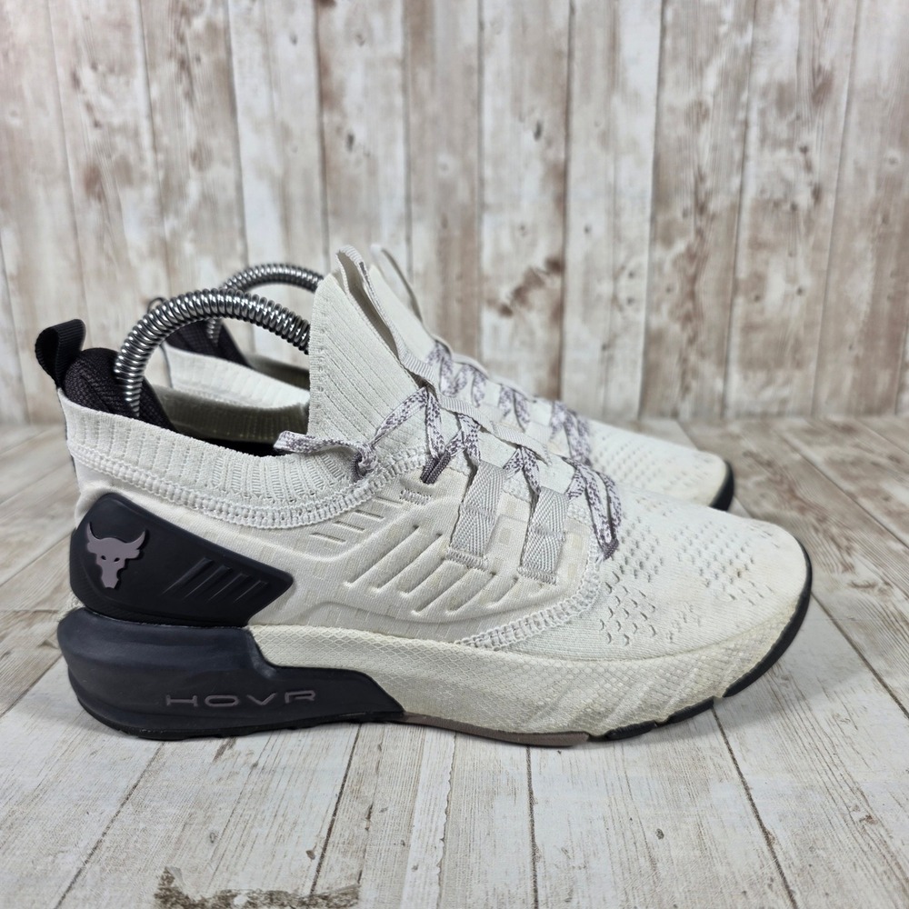 Under Armour‎ Project Rock 4 Mens Training Shoes White Black 3023005-105 Size 7